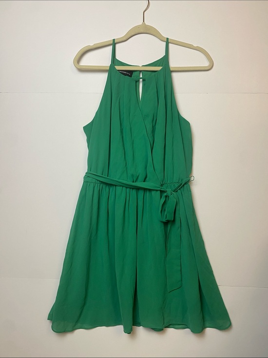 Fortune & Ivy Dresses & Skirts - Green Halter Tie-Waist Mini Dress